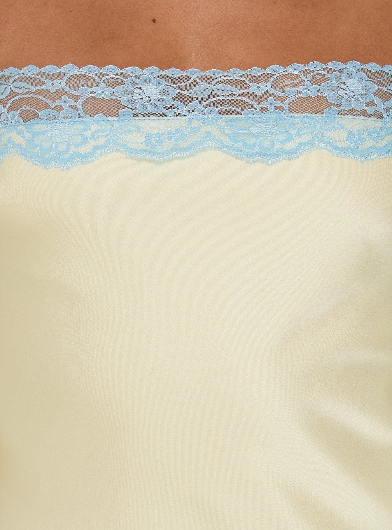 Rommie Lace Detail Drop Waist Playsuit Butter / Blue