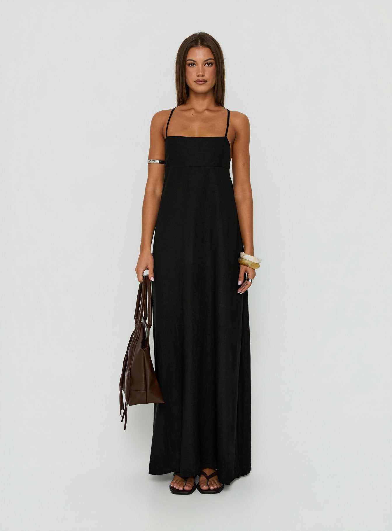 Solie Tie Back Maxi Dress Black