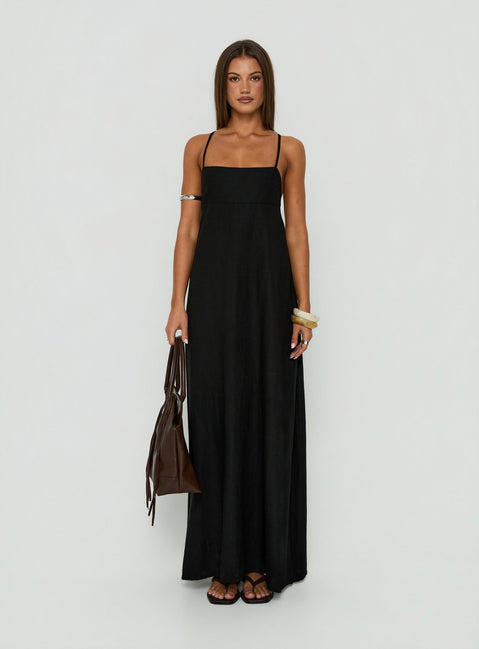 Solie Tie Back Maxi Dress Black