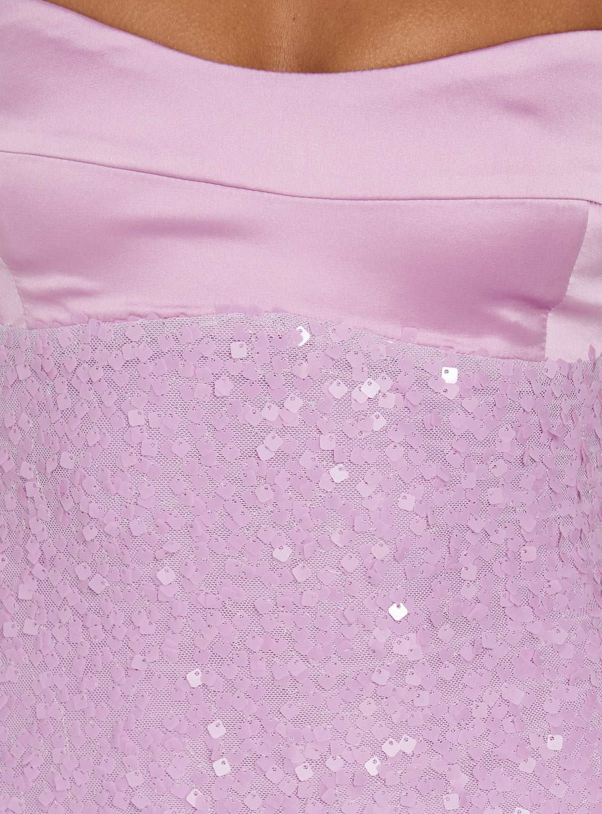 Alishia Satin Sequin Mini Dress Lilac
