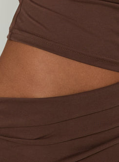 Imeraldia Hardware Halter Maxi Dress Chocolate