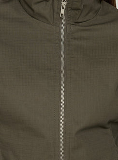 Avorie High Neck Cinched Jacket Khaki