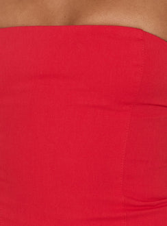 Esatora Halter Flare Mini Dress Red