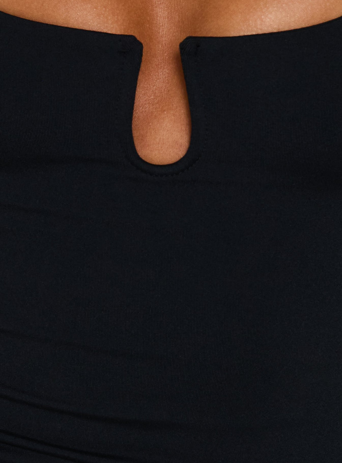 Daily Define Keyhole Cinched Tank Top Black