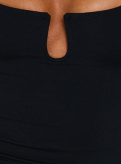 Daily Define Keyhole Cinched Tank Top Black