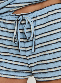 Meradith Tie Waist Shorts Blue Stripe
