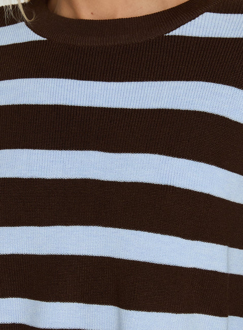 Henrea Knit Sweater Brown / Blue Stripe