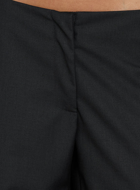 Agazia No Waist Low Rise Straight Pants Grey