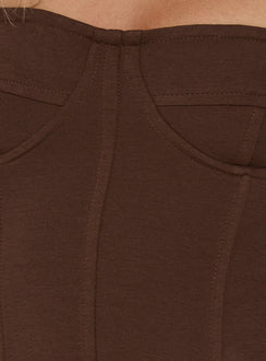 Nolla Strapless Structured Top Chocolate