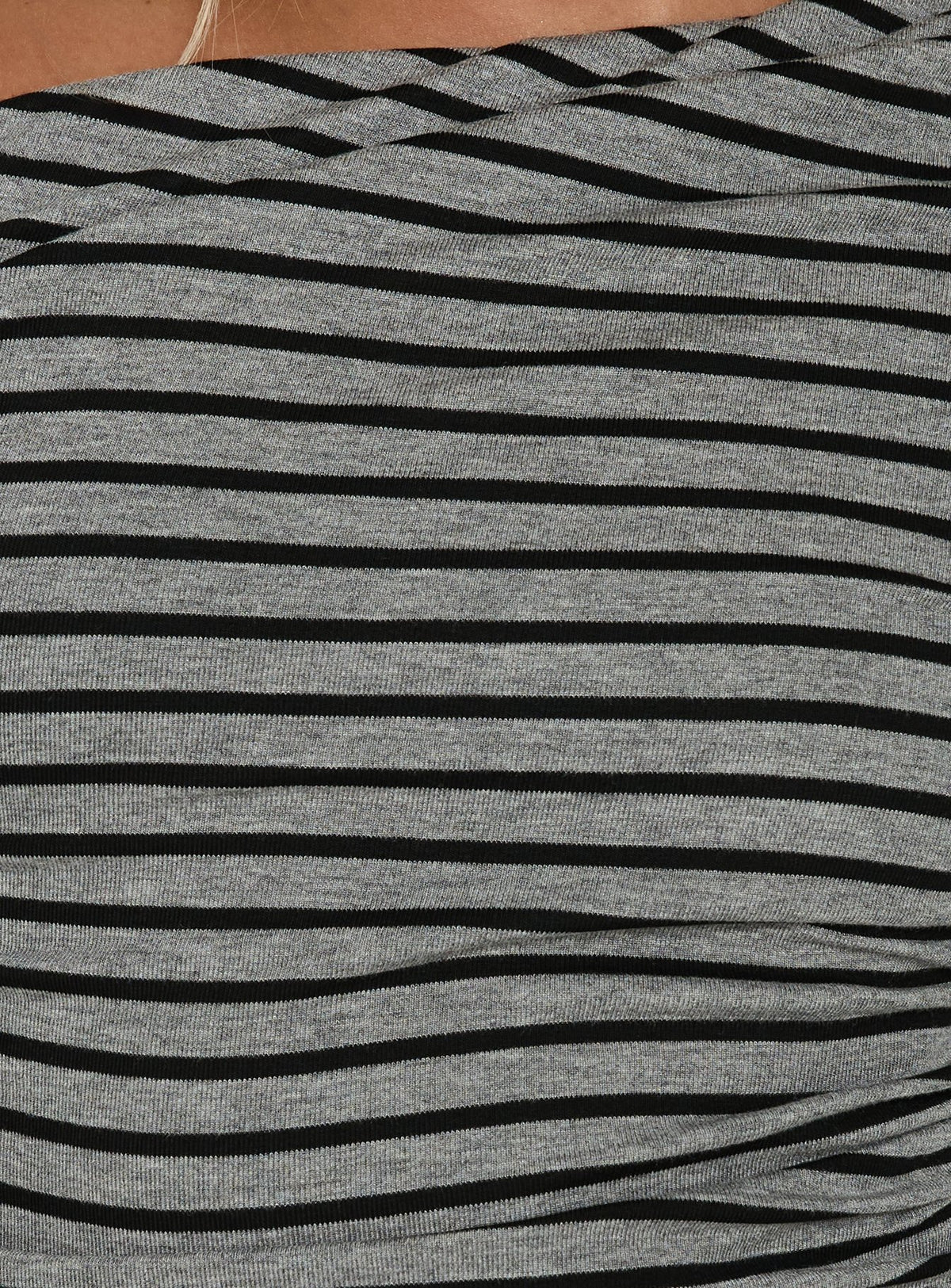 Beller Long Sleeve Mini Dress Grey / Black Stripe