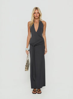So Major Draped A-Line Maxi Dress Slate