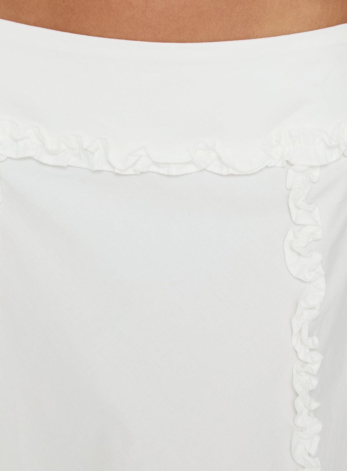 Sannah Ruffle Midi Skirt White