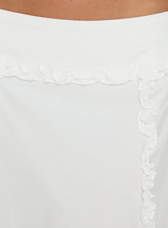 Sannah Ruffle Midi Skirt White