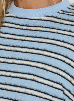 Meradith Long Sleeve Top Blue Stripe
