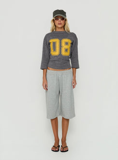 City 3/4 Sleeve Graphic Tee Grey / Yellow