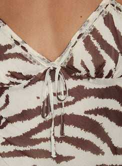 Starsigns Lace V Neck Mini Dress Zebra