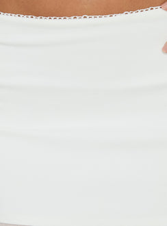 Camy Sheer Panelled Midi Skirt White