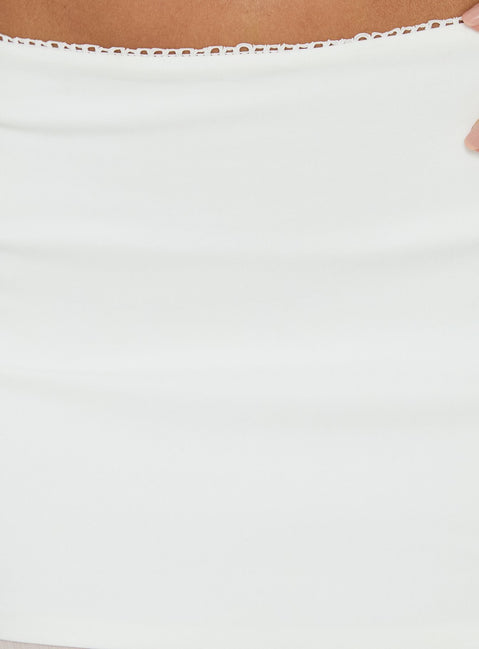 Camy Sheer Panelled Midi Skirt White
