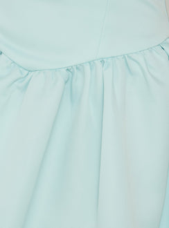 Soft Bloom Drop Waist Strapless Maxi Dress Blue