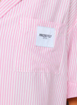 Striped sleep shirt Lapel collar, button fastening down front, single chest pocket