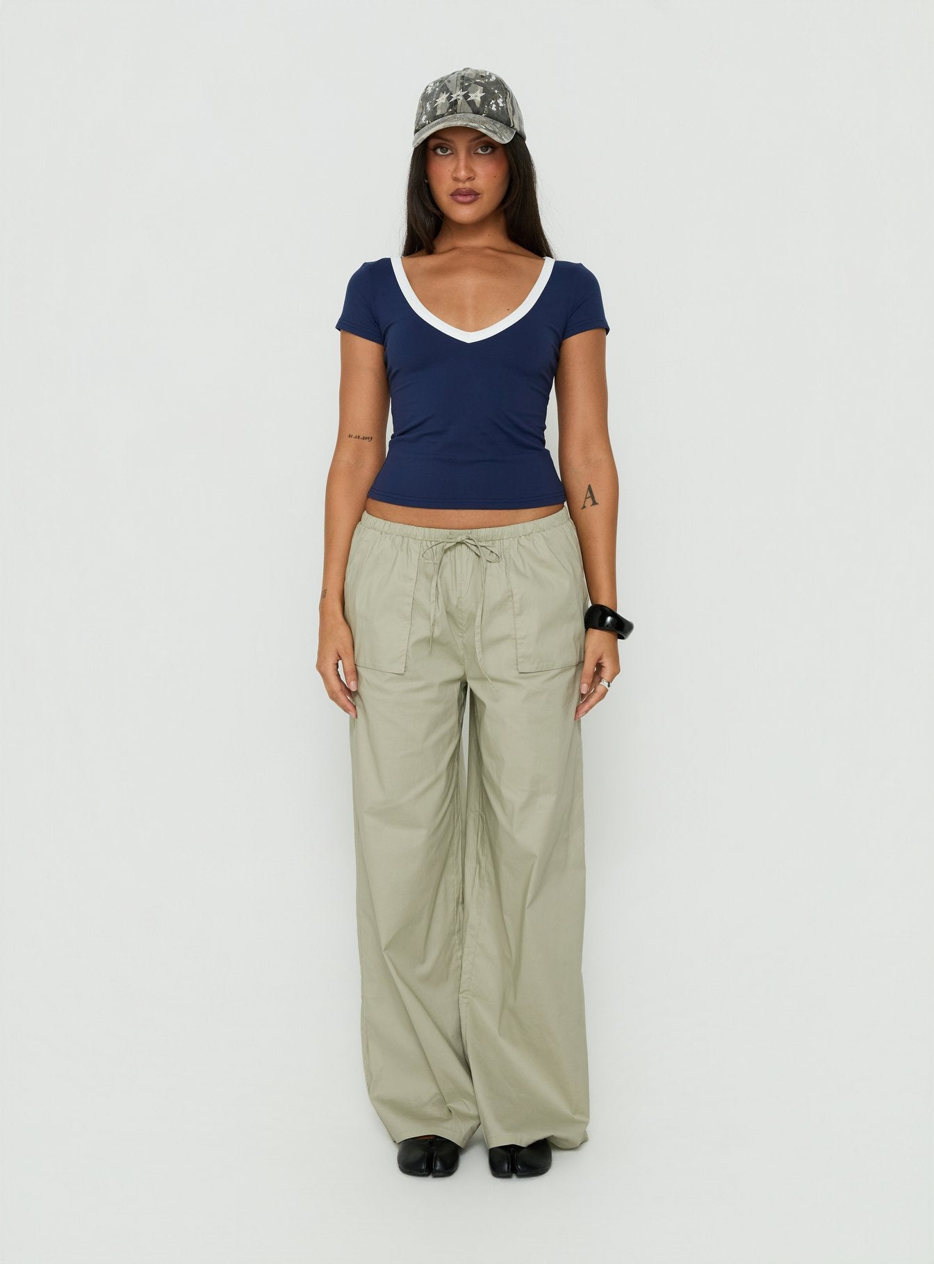Toren Drawstring Straight Leg Pants Stone
