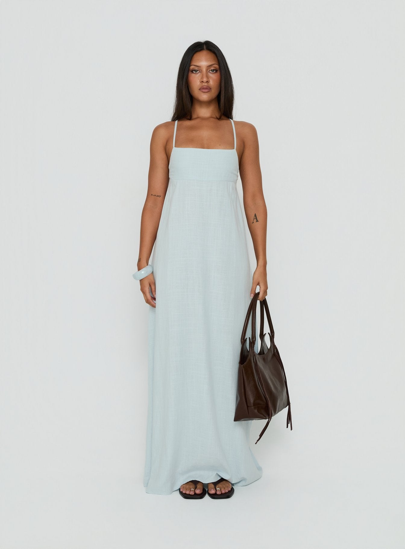 Solie Tie Back Maxi Dress Ice Blue