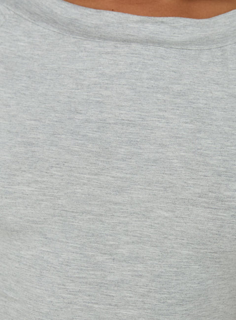 Trixee Boatneck Jersey Top Grey