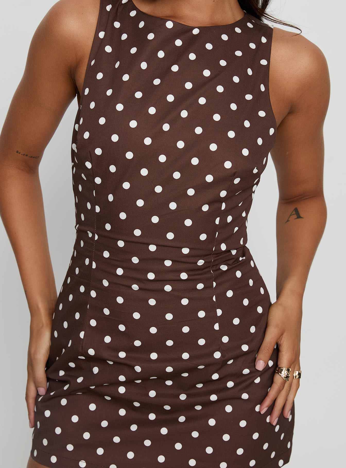 Yumiko Romper Brown Polka
