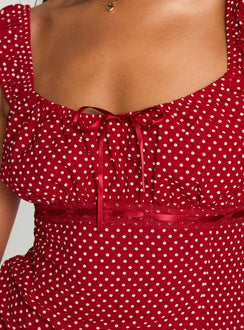 Garconne Top Red Polka