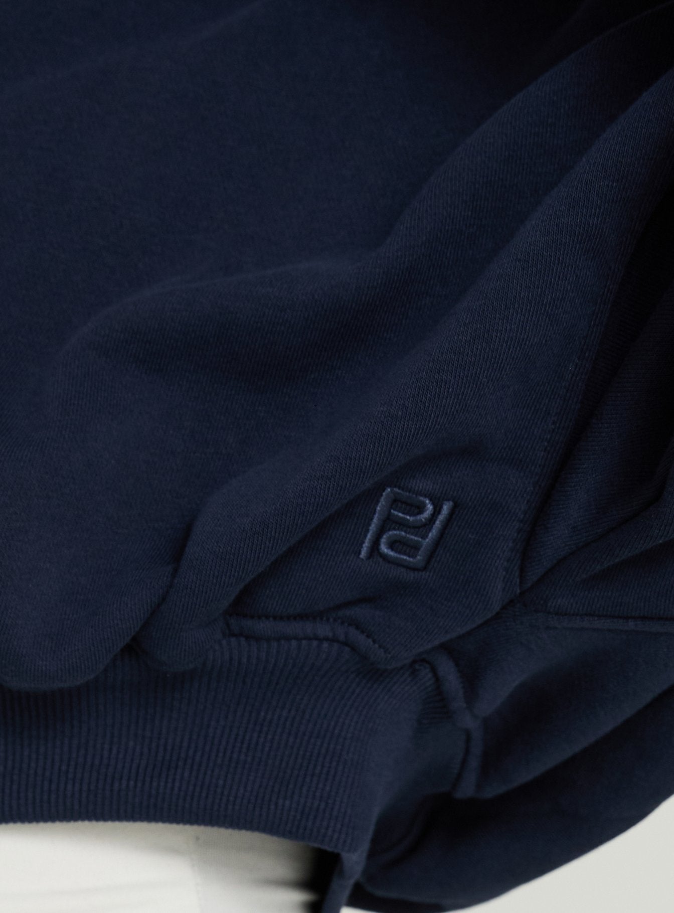 Lanna Fleece Zip Through Cropped Hoodie Navy