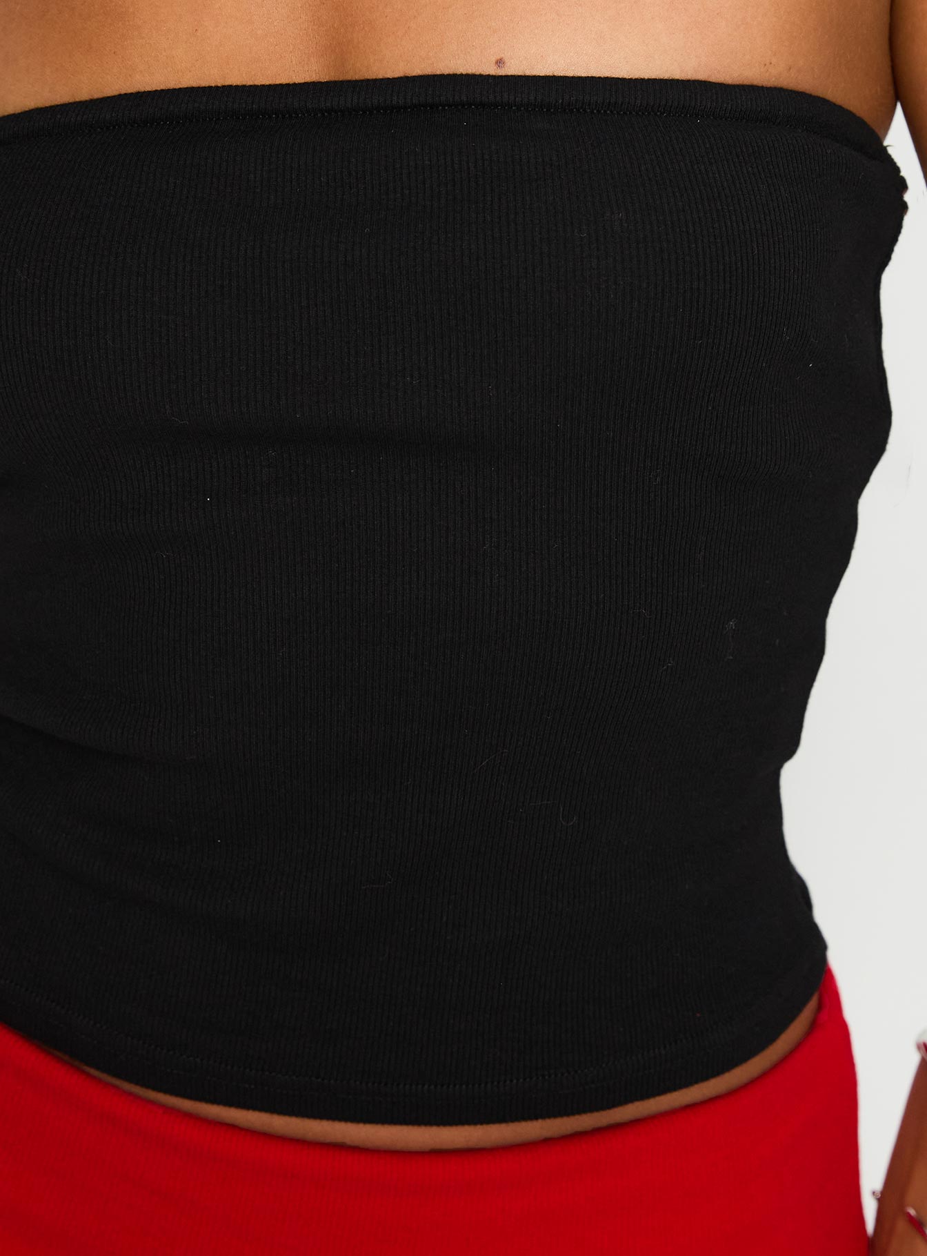 product Princess Polly Baseline Strapless Rib Top Black Sleeveless straight 