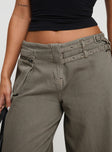 product Princess Polly High Waisted  Paltrow Cargo Pant Washed Brown