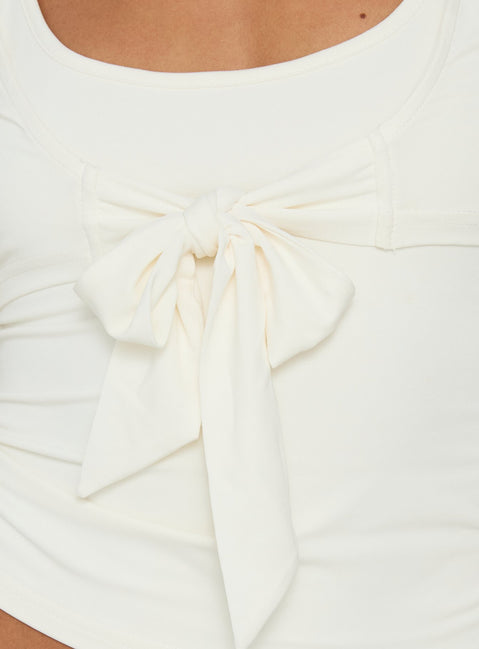 Celinne Layered Micro Bolero Top Cream