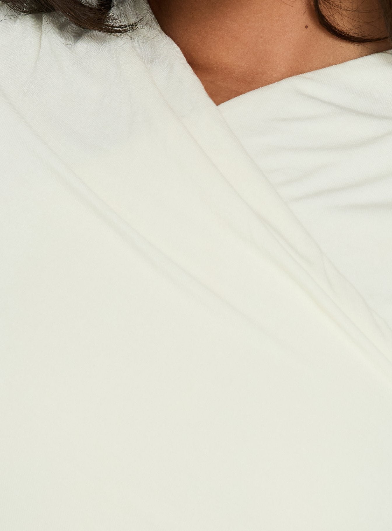 Odettea Cross Front Short Sleeve Bodysuit Cream