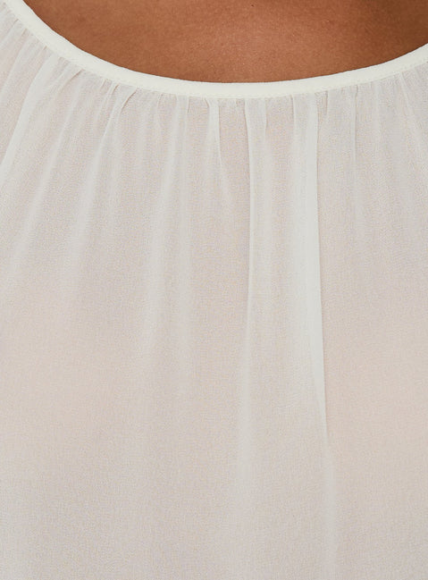 Sidra Off Shoulder Sheer Top Cream