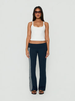 Layover Straight Leg Pants Navy Stripe
