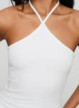 Baseline Halter Rib Top White