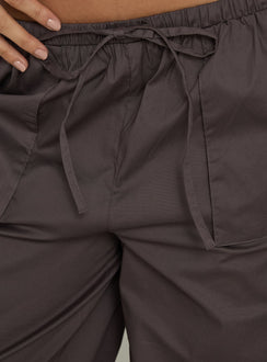 Toren Drawstring Straight Leg Pants Charcoal