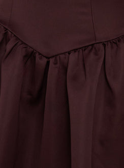 Soft Bloom Drop Waist Strapless Maxi Dress Chocolate