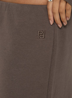 Kaeya Fleece Wide Leg Low Rise Pants Grey