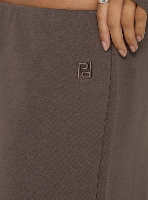 Kaeya Fleece Wide Leg Low Rise Pants Grey