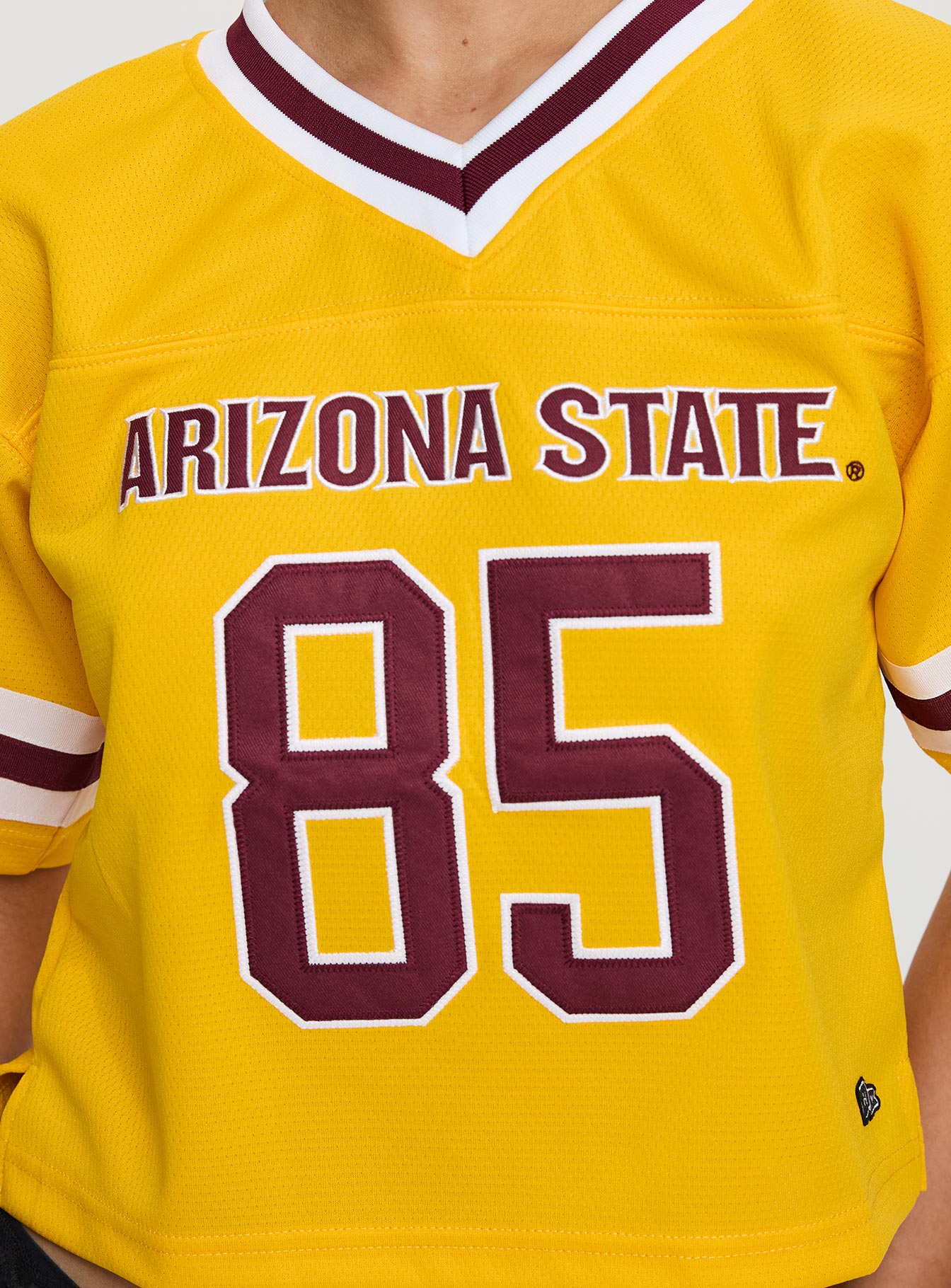 product Princess Polly ASU Football Jersey Gold Half Sleeves V-Neck 