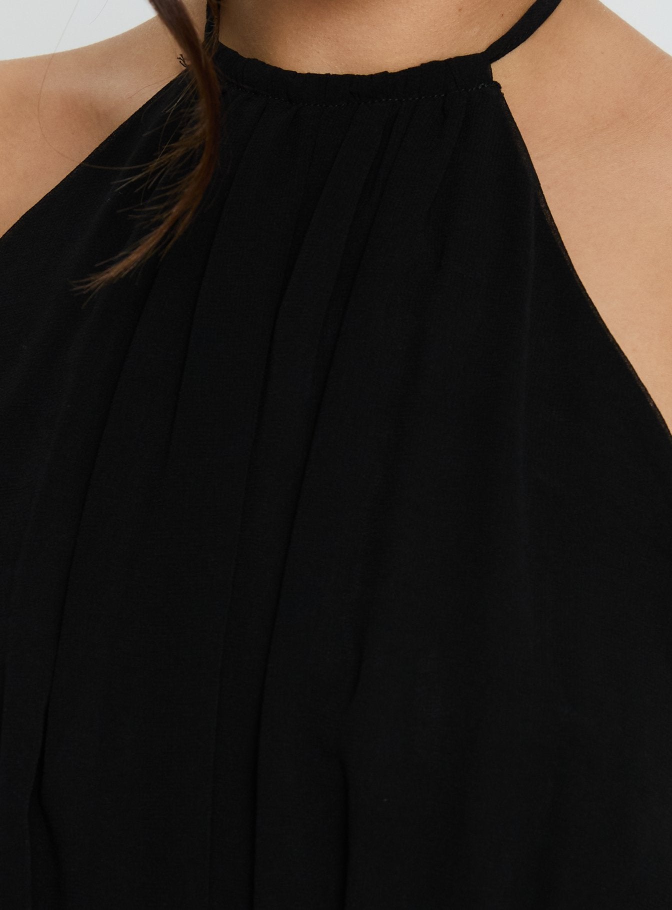 Emira Backless Tie Neck Top Black | Princess Polly Emira Backless Tie Neck Top Black | Princess Polly