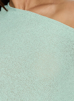 product Princess Polly Rouse Off Shoulder Knit Poncho Jelly Mint Longline Jumpers 