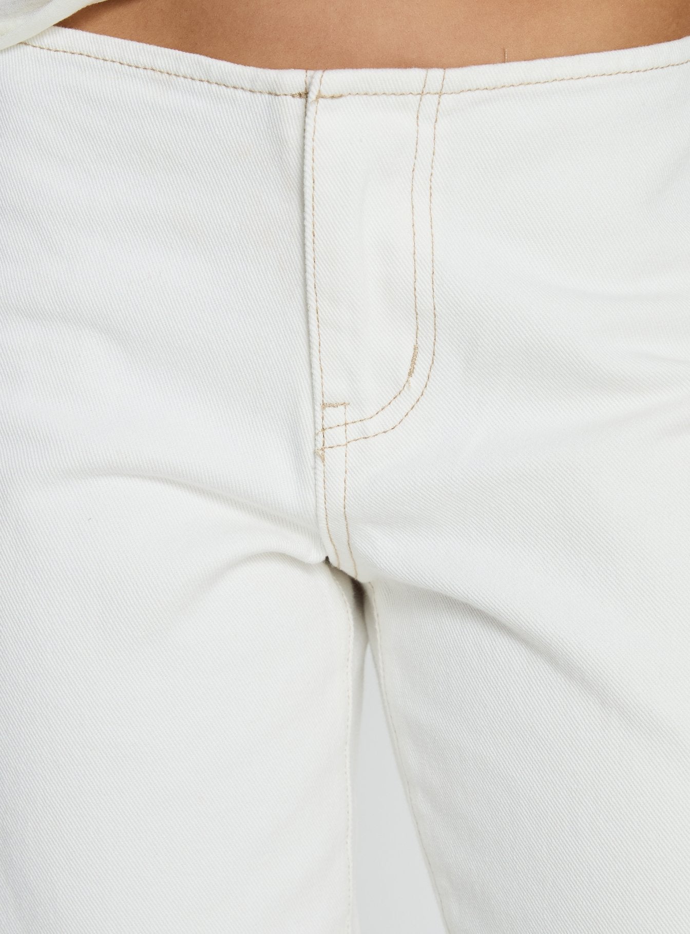 Buenos No Waist Low Rise Straight Leg Jeans White Petite