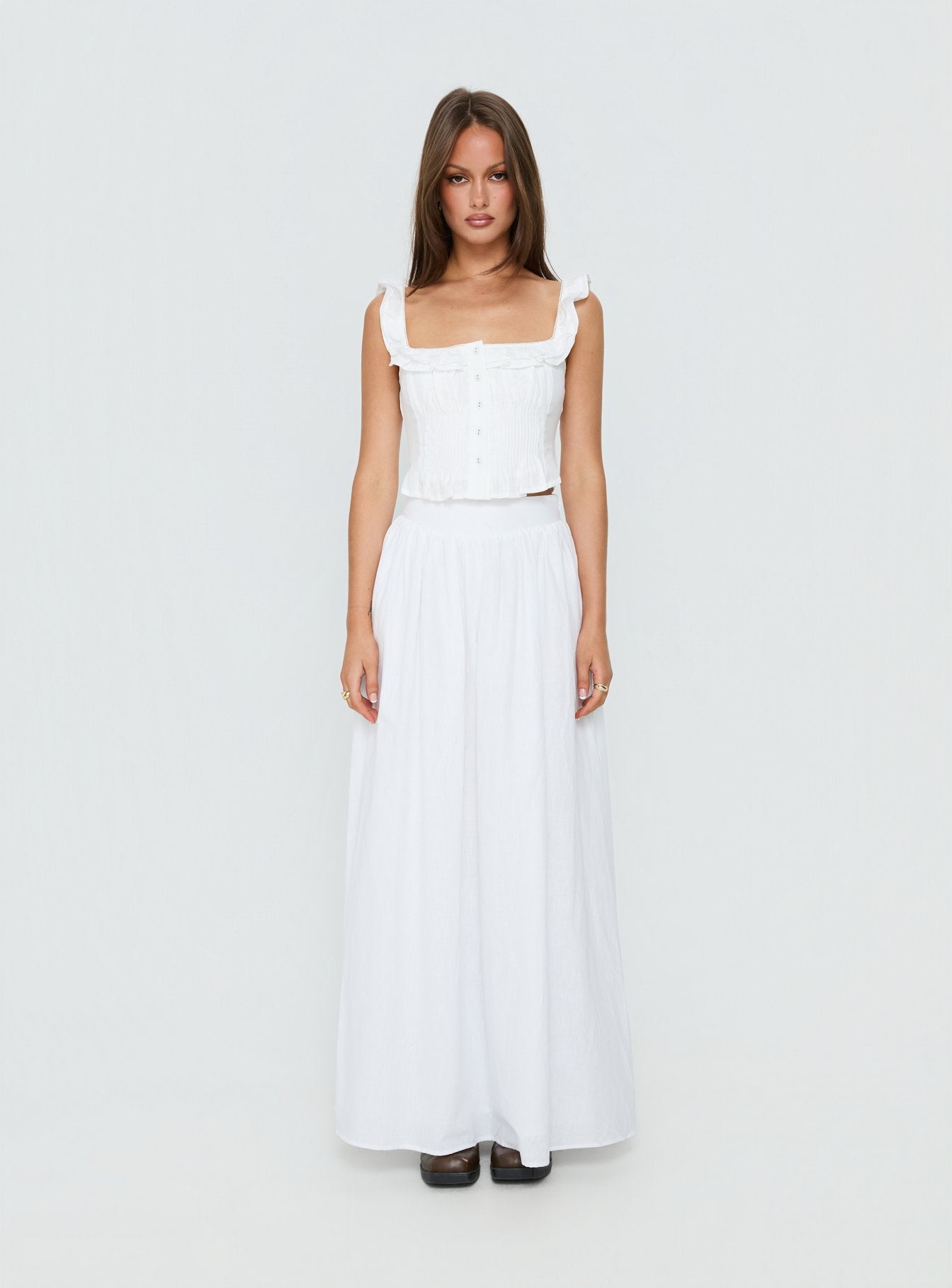 Isadoria Frill Top | White | Womens | Princess Polly Isadoria Frill Top | White | Womens | Princess Polly