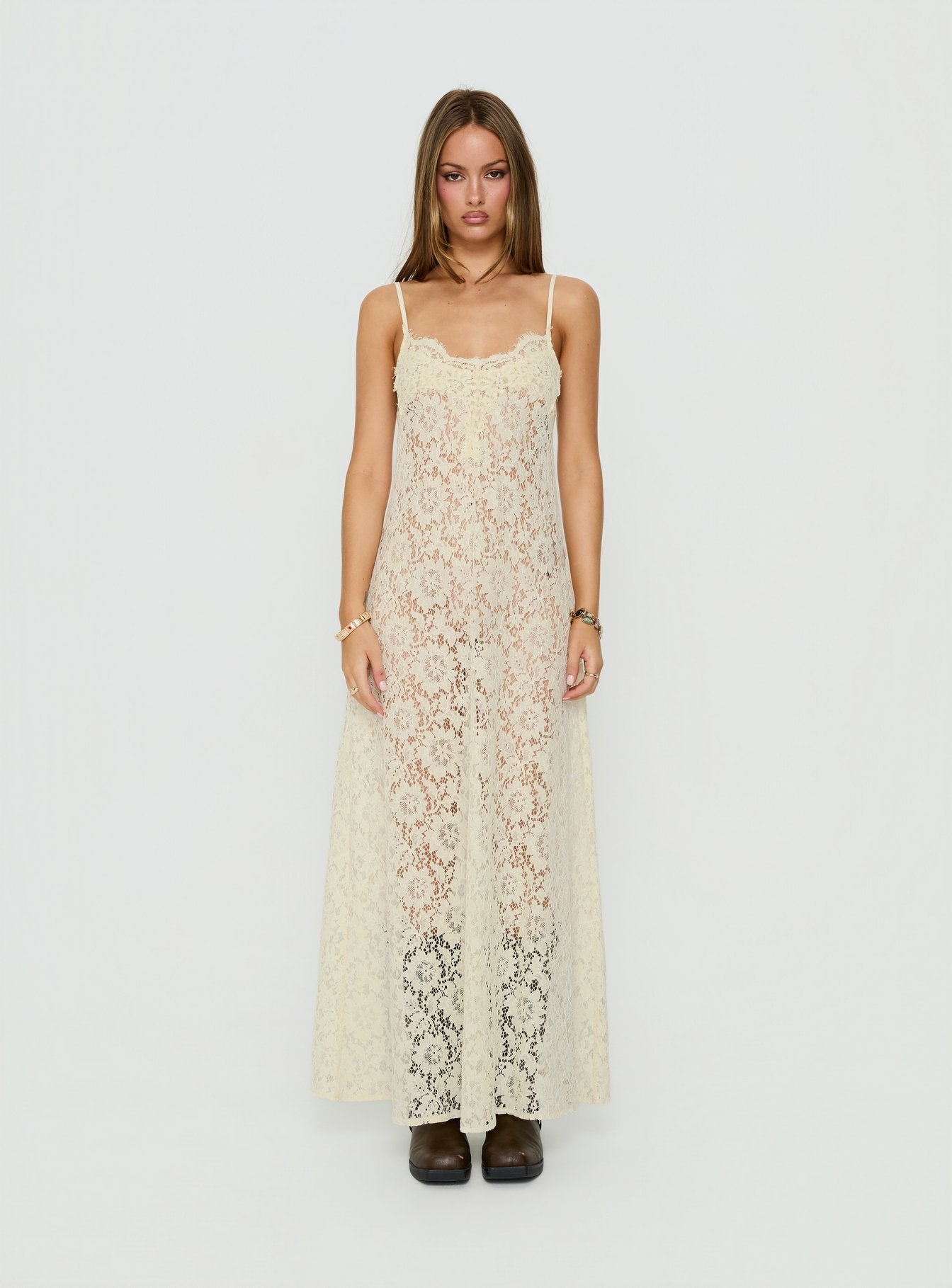 Lovedream Lace Maxi Dress Yellow