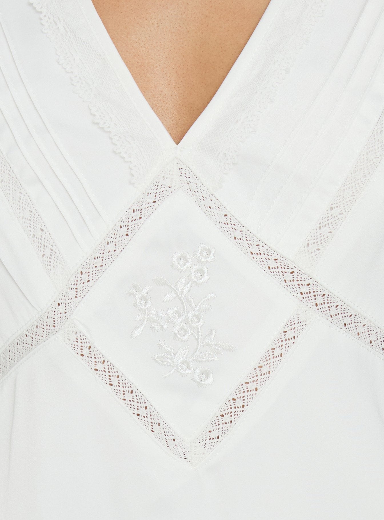 deep plunge embellished mini dress in white Versailles Deep Plunge Embellished Mini Dress in White