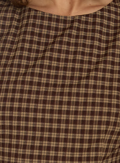 Yumiko Romper Brown Check