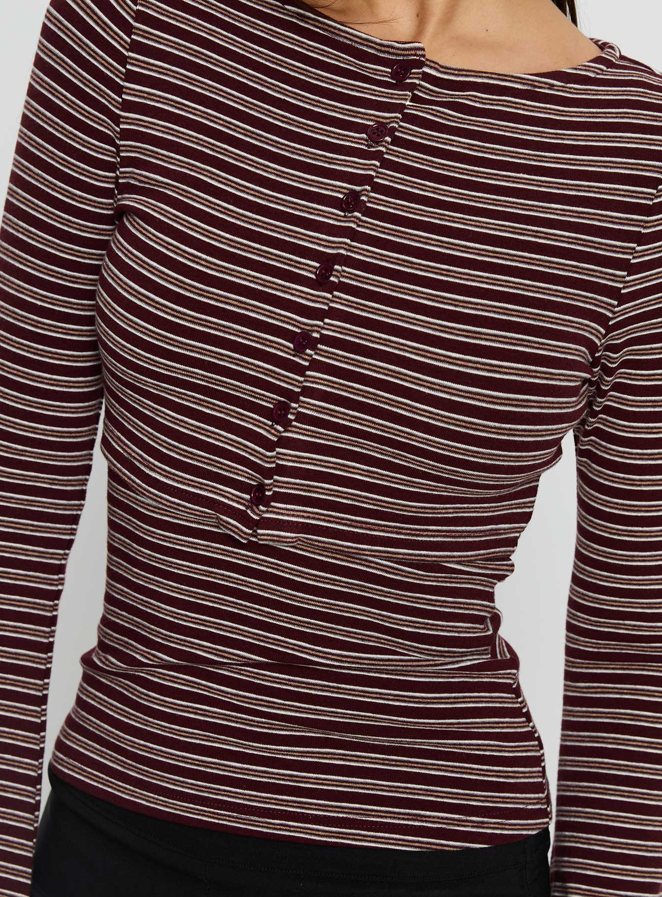 Spence Layered Cardigan Top Multi Stripe | Princess Polly